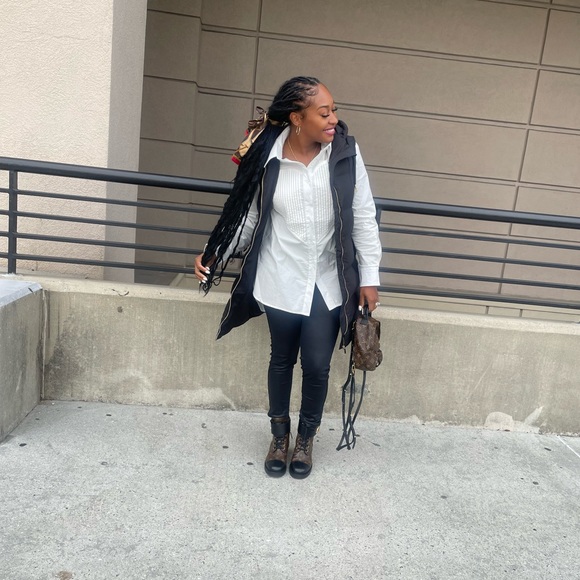 White button down dress with heart on chest - Picture 7 of 7